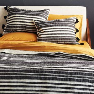 CB2 Koti Pom Pom King Sized Quilt and 2 matching shams